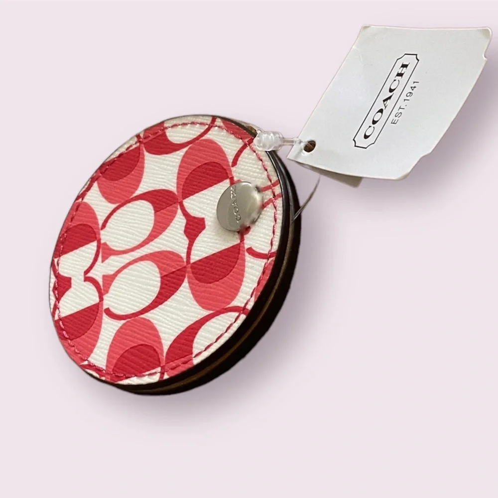Coach Circle Compact Mirror with Signature Design